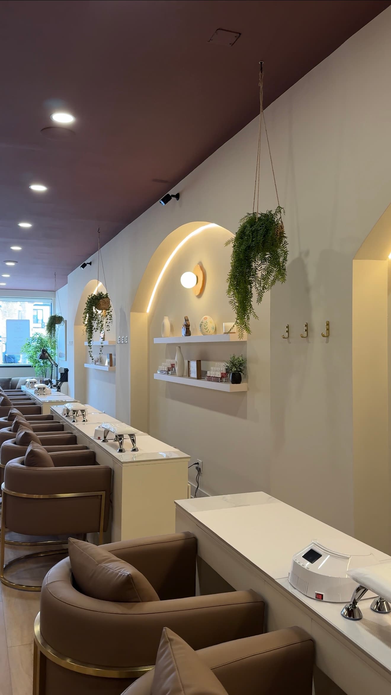 Aesthetic minimal nail salon interior in Toronto